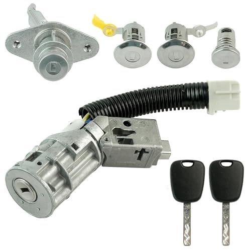 Partsline Kit Antivol de Direction et Barillets compatible avec C1 107 Aygo | Avec 2 barillets de porte, boîte à gants, coffre et 2 clés. Réf. équivalente : 1608745880