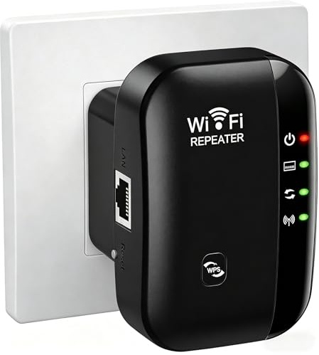 WiFi Booster, WiFi Extender, WiFi Repeater, Covers Up to 3650 Sq.ft and 68 Devices, Internet Booster - with Ethernet Port, Quick Setup, Home Wireless Signal Booster, UK plug