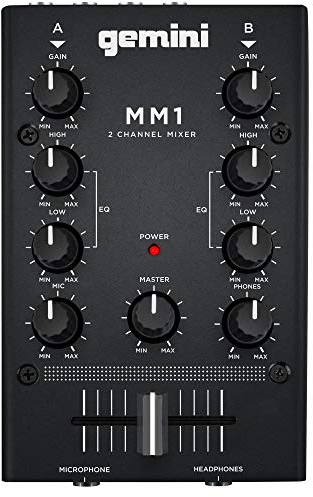 Gemini MM-1 - Mini mezclador DJ de 2 canales