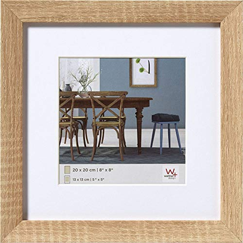 walther design Bilderrahmen eiche hell 40 x 40 cm mit Passepartout, Fiorito Holzrahmen EF440E