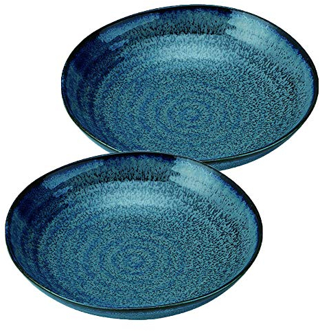 Zen Table Japan Yohen - Juego de 2 cuencos para pasta color azul oscuro fabricados en Japón
