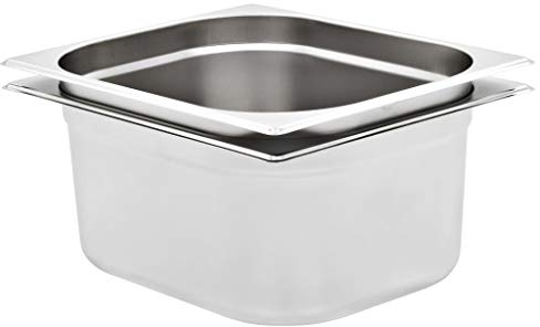 vidaXL 2x Contenitori Gastronorm Impilabili Universali Rettangolari Atossico Teglie Cucina GN 1/2 150 mm in Acciaio Inox Argento