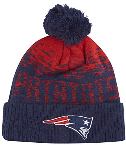 New Era New England Patriots NFL Sport Knit Marineblau Rot Bommelmütze - One-Size