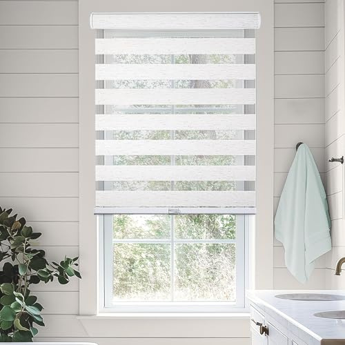CHICOLOGY Zebra Roller Shade, 23W X 72H, Polyester Blend, Cordless, Basic Natural