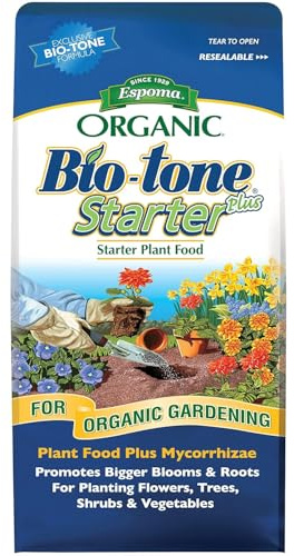 Espoma Organic Bio-Tone Starter Plus 4-3-3 Natural & Organic Starter Plant Food with Both Endo & Ecto Mycorrhizae; 4 lb. Bag; The Ultimate Starter Plant Food - Pack of 4