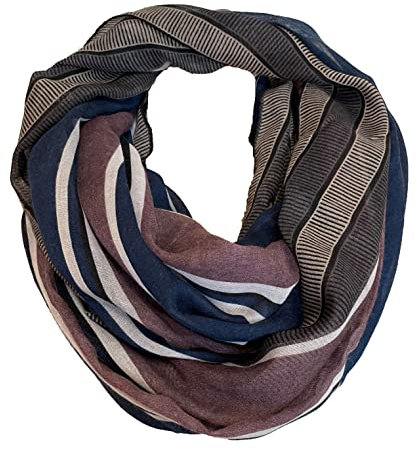 J26 XL Design LOOP mit Streifen Farbverlauf Cotton Uni Rundschal Schlauchschal Frühling Sommer Stola Schal Wolle (Lila)