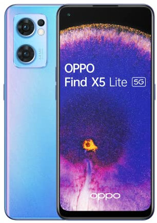 OPPO Find X5 Lite – Smartphone 5G, 8 Go RAM + 256 Go, 6.43'' AMOLED FHD+ 90Hz, 64 MP + 8 MP + 2MP, Photographie Ultra HD, 4500 mAh Charge Ultra Rapide 65W, 0 à 100% en 34 Mins, Bleu [version FR]