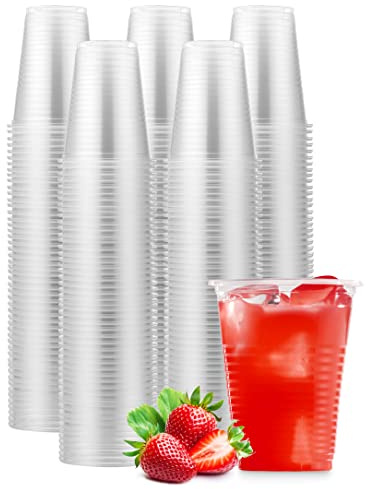 Munfix 500 Pack 7 Oz Clear Plastic Cups, Disposable Drinking Cups, Plastic Party Cups, Transparent Plastic Cups Bulk for Birthday Parties, Picnics, Ceremonies, and All Events
