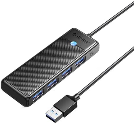 Orico 4 puertos USB 3.0 de alta velocidad 5Gbps HUB Multiplicador Negro