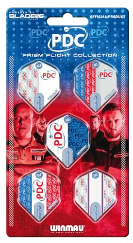 WINMAU - Dartflug Kollektionen - Dartflüge 5 Sets pro Packung (insgesamt 15 Stück) Extra dick 100 Mikron - Dartflüge in Standardform - Professionelles Dartzubehör