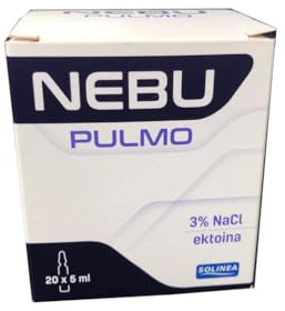 Nebu Pulmo, 20 x 5 ml, hypertonische Kochsalzlösung NaCl 3% mit Ektoin zum Inhalieren, löst Schleim auf, bei Schnupfen, allergischem Schnupfen heuschnupfen polenallergie ectoin, isotonische