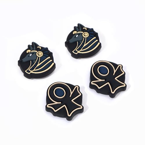 DLseego Joystick Kappen für Switch/Switch Lite/Switch OLED,Switch Knöpfe Thumb Grips Caps,Silikon Switch Daumenkappen,4PCS Daumengriffkappen,Schwarzer Wolf