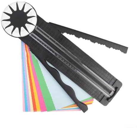 12 formas en 1 cortador de bordes de papel para manualidades, cortador de papel manual, rotación de para 360 grados, cortador de papel multifuncional de mano para álbumes de recortes, bordes ondulados