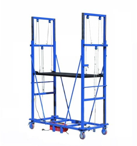 Mobile Scaffolding Platform Household Electric Lifting Scaffold Work Platform, Heavy Duty Lift Table for Indoor Outdoor Aerial Work Warehouse Handling of Goods, with Remote Control Electric Scaffold