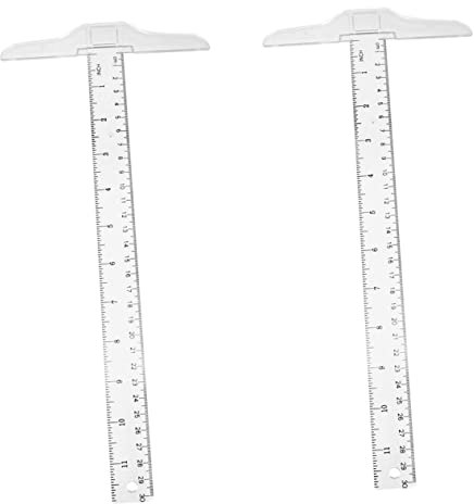 Gadpiparty 2stücke Pack T-förmiges Lineal Doppel- -messlineal Aus Kunststoff Präzisions-messwerkzeug Für Architekten Ingenieure Studenten Und