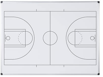 Bi-Office Maya Magnetisches Basketballbedrucktes Whiteboard - 1200x900mm - Lackierte Stahloberfläche mit Aluminiumrahmen