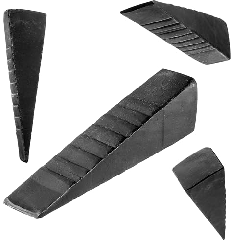 KADAX Cale de fendage en acier - 26,5 x 5 x 7 cm - Pour abattre et fendre le bois - Robuste - Grenade à fendre - Cale de rechange