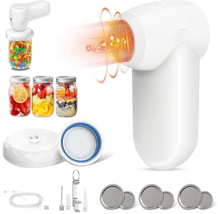 Pawnath Selladora al vacío eléctrica para tarros de vidrio, kit para sellado al vacío para tarros de vidrio Alambres para tarros de vidrio Una boca ancha y boca normal