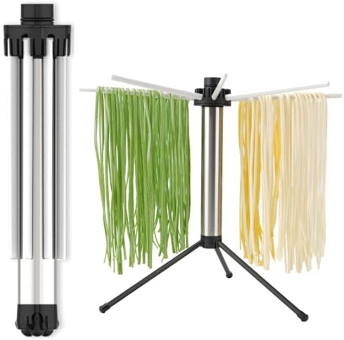 GisWell Séchoir à pâtes, compact pour nouilles, capacité de 5 kg, système de suspension pliable, séchoir à pâtes, antidérapant pour un nettoyage facile