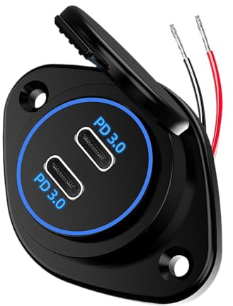 Prise de charge USB pour voiture, prise de voiture à charge rapide - Prise chargeur 2 ports 12 V/24 V Charge rapide T - Prise de protection de charge étanche pour tablette yacht et caravane,