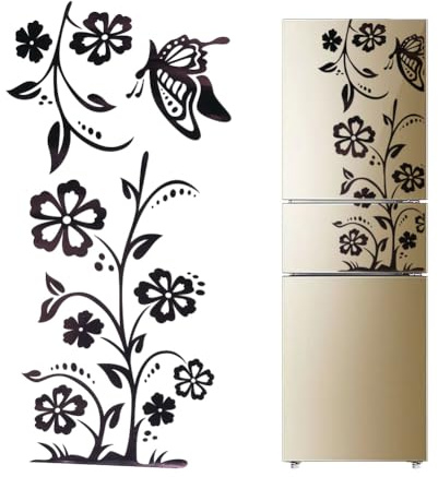 GORGECRAFT 2 pz Adesivi per Frigorifero A Forma di Farfalla in PVC Autoadesivi Floreali da Cucina Primaverili Piante Decorazioni Artistiche Frigorifero Sala da Pranzo Citazioni Decalcomania 30 x 60cm