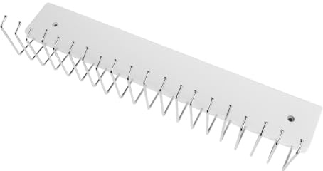 TOPBATHY Organizer per Cravatte e Cinture in Legno e Ferro Design Multifunzionale e Rotante per Salvaspazio in Casa e Armadio Bianco