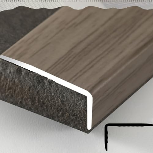 Bordo per scale in legno a forma di L, per protezione angolare, profilo in rovere grigio da 91,4 cm, per porta/parete/davanzale della finestra