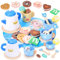 WIKITOT Wooden Tea Set for Toddlers, 21pcs Tea Party Set for Children, Birthday Gift Toys for 3+ Year Old Girls