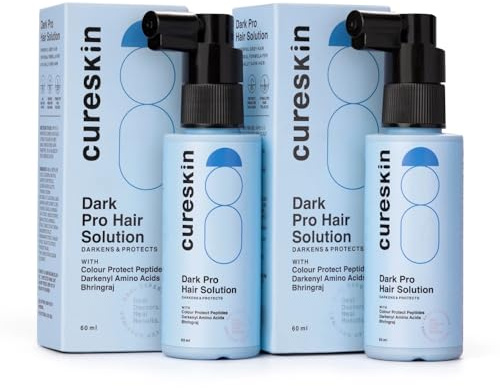Cureskin Anti Grey Hair Serum | Gradually Reduces Gray Hair on Head & Beard Without Dye | Restores Natural Hair Colour in 4 months with Peptide-52, Acetyl Tyrosine & Larix Extract (2 Months Supply)