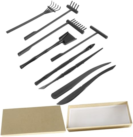 KOMBIUDA 9pièces Mini-râteaux Lot pour Décoration De Jardin Zen Outils De Méditation pour Jardin De Sable Accessoires Miniatures pour Aménagement Paysager