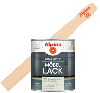 Alpina Bad & Küche Möbel-Lack Tiefsee seidenmatt – inkl. Rührholz – 0,75 L