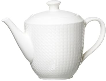 Ritzenhoff & Breker Saphir Teekanne 600 ml | Porzellan Geschirr-Serie in Weiß mit Mosaik-Relief | spülmaschinenfest & mikrowellengeeignet | Tee- und Kaffeekanne: Elegant & Modern