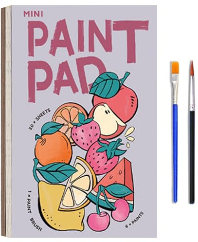 Mini bloc de peinture, livre de peinture aquarelle poche mignon, mini bloc d'aquarelle pour enfants, classeur portable, livre coloriage pour adultes garçons filles, style 1