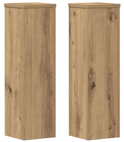 Generico Supporti per Piante 2 pz Rovere 17x17x60 cm in Multistrato,Casa e Giardino,Prato e Giardino,Giardinaggio,Supporti per Piante,Marrone,9.45 kg,852941