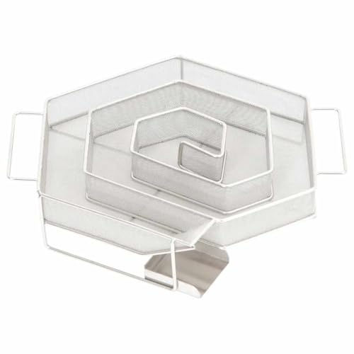 Kaloriko Générateur de fumée Froide Barbecue BBQ Gril fumoir rôtissoire en Acier Inoxydable 304, Hexagonal 22,5 cm, pour Viande, Fromage, légumes, Usage extérieur