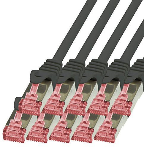 BIGtec Lan Kabel 10 Stück 3m Netzwerkkabel Ethernet Internet Patchkabel CAT.6 schwarz Gigabit SFTP doppelt geschirmt für Netzwerke Modem Router Switch kompatibel zu CAT.5 CAT.6a CAT.7 Stecker