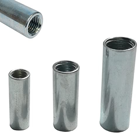 12x Stahl Gewindemuffen galvanisch verzinkt - Stabiler Gewindeeinsatz ideal als Gewindehülse, Distanzhülse, Abstandshalter (M8)