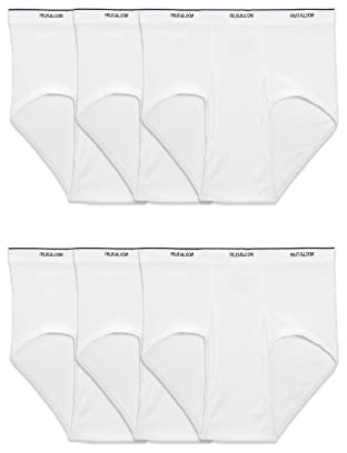 Fruit of the Loom Men's Underwear Briefs, Tag Free & Moisture Wicking, Assorted Color Multipacks, 6 Pack - White - Big Man, 4X-Large Big