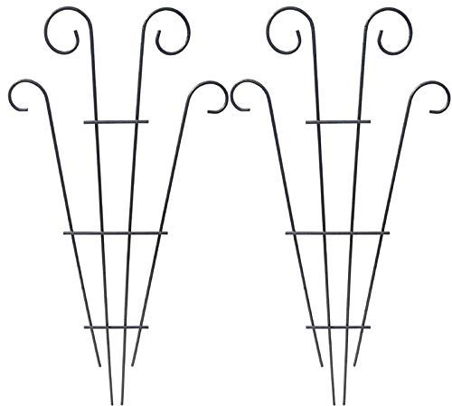 MTB Silver Coated Wave Pot Trellis Panel 31'' Plant Stakes for Climbing Plants (Pack of 2)，Plant Support