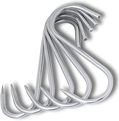 TronicXL Premium - Gancio a S in acciaio INOX, 100 mm x 4 mm, per macellaio e affumicatore, Argento