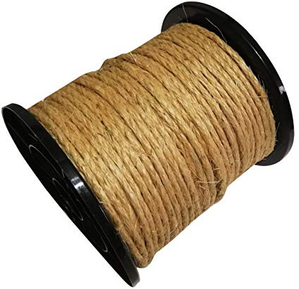 12mm Sisal Seil Sisalseil 20m für Kratzbaum Katzenbaum Mehrzweckseil DIY