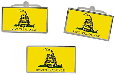 Giftshop UK Gadsden Flagge Manschettenknöpfe Und Krawattennadel Set