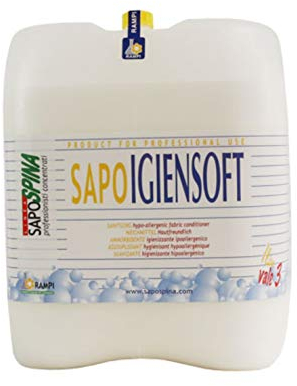 Rampi Igiensoft Ammorbidente Professionale Igienizzante Ipoallergenico Profumato Alta Concentrazione Origine Vegetale Formula per Casa Lavanderia 5l