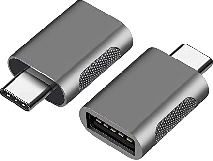 USB C Adapter (2-Pack), High-Speed Datenübertragung,USB-C auf USB 3.0 Buchse Adapter für MacBook Pro 2020, iPad Pro 2020,Samsung Notebook 9, Dell XPS & weitere Typ C Geräte (Space Gray)