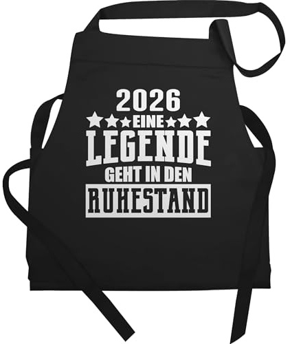 Schürze - Rentner - Erwachsene - 2026 Eine Legende geht in den Ruhestand I Geschenk Rente - 60x87 - Schwarz - kochschürze herren retirement abschied küchenschürze für mann der zum rentenbeginn