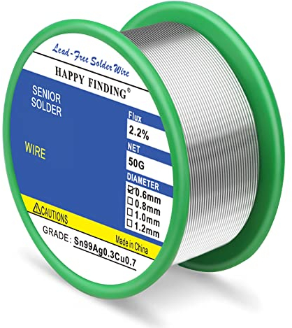 Lötzinn, Bleifreies Lot mit Kolophonium Kern (Sn99 Ag0,3 Cu0,7/0,6mm,50g)