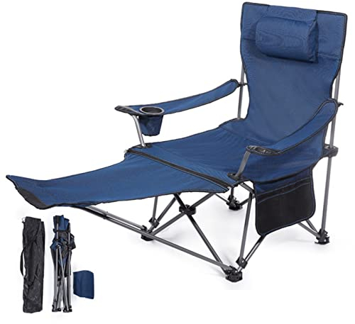 Angelstuhl Abnehmbar Faltstuhl Campingstuhl Klappstuhl mit Armlehne für Angeln Strand Camping Familienausflug mit Fußstütze/Tragetasche,Blue,4kg/8.8lbs