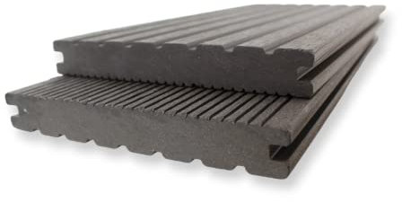 Gartenwelt Riegelsberger - Assi in WPC per terrazze, profilo pieno, lunghezza: 110 cm, 20 x 145 mm, antracite