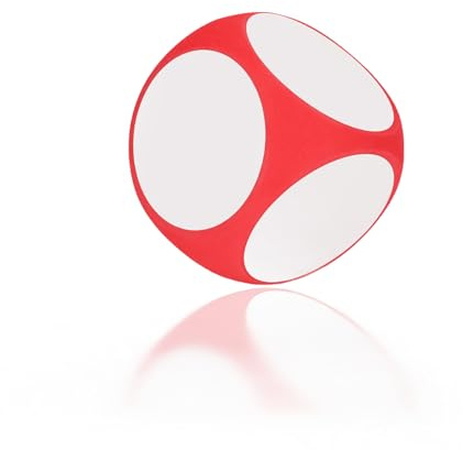 SUNGOOYUE Dadi Vuoti Fai-da-Te, Cancella Dadi Cubi Portatili Pulibili Scrivi su Dadi Accessorio Didattico in Bianco dai Colori Vivaci(Rosso)