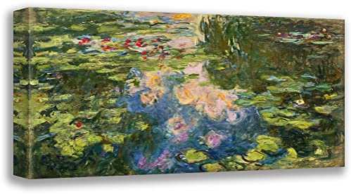ArtDirect Claude Monet 24x14 Gallery Wrapped Canvas Museum Art Print Titled: The Nympheas Basin (1917-19)